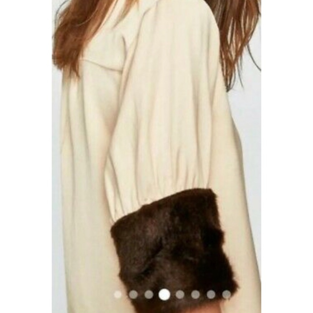 Zara fur cuff sleeve top M